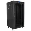 Lanberg grindų pastatoma rack spintelė 19" 22U 600x600 juoda stiklinės durys LCD V2