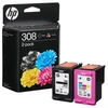 Hewlett Packard (HP) HP 308 Juodas/Tri-Color Ink Cartridge Combo 2 vnt.