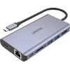UNITEK D1056A šakotuvas USB-C 2x USB 3.1 HDMI DP RJ45 SD skaitytuvas