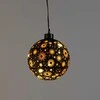 STIKLINIS Juodas LED BUMBULAS SU ŽVAIGŽDELĖMIS, SKERSMUO 10CM