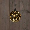 STIKLINIS Juodas LED BUMBULAS SU ŽVAIGŽDELĖMIS, SKERSMUO 10CM