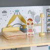 Didelis baltas medinis lėlių namelis su terasa ir aksesuarais Mamabrum