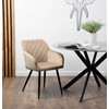 Exito Design Modernus smėlio spalvos veliūrinis krėslas Milton su juodomis metalinėmis kojomis