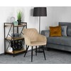 Exito Design Modernus smėlio spalvos veliūrinis krėslas Milton su juodomis metalinėmis kojomis