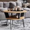 Ifuture Apvalus Kavos Staliukas Su Lentynėle NOOX Artisan Oak/Juodas