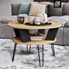 Ifuture Apvalus Kavos Staliukas Su Lentynėle NOOX Artisan Oak/Juodas
