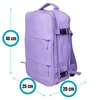 Kelioninė kuprinė lėktuvui 40x20x25 cm Consee – Ryanair, Wizz Air rankinis bagažas, violetinė