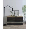 Komoda 120 cm su 6 stalčiais – Sonoma ąžuolas / juoda