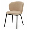 New Home MINKŠTA KĖDĖ SVETAINEI GLAMOUR AUDINIO BOUCLE TEDDY BEIGE BARI