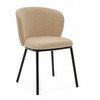 New Home MINKŠTA KĖDĖ SVETAINEI GLAMOUR AUDINIO BOUCLE TEDDY BEIGE BARI