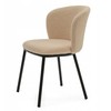 New Home MINKŠTA KĖDĖ SVETAINEI GLAMOUR AUDINIO BOUCLE TEDDY BEIGE BARI