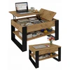 Pakeliamas kavos staliukas T-BOX, Lancelot ąžuolo / juodos spalvos, 92 x 54,2 x 45–63 cm