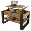Pakeliamas kavos staliukas T-BOX, Lancelot ąžuolo / juodos spalvos, 92 x 54,2 x 45–63 cm