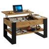Pakeliamas kavos staliukas T-BOX, Lancelot ąžuolo / juodos spalvos, 92 x 54,2 x 45–63 cm