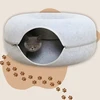 PetJet kačių guolis-tunelis Donut 60 cm – veltinis, pilkas, 2 viename
