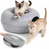 PetJet kačių guolis-tunelis Donut 60 cm – veltinis, pilkas, 2 viename