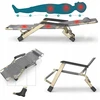 Sulankstomas sodo gultas su pagalve LAZYhome – reguliuojamas, plieno rėmas, 178 cm