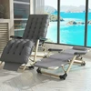Sulankstomas sodo gultas su pagalve LAZYhome – reguliuojamas, plieno rėmas, 178 cm