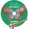 45 mm, ploniausias - 0,45 mm storio deimantinis diskas su koteliu graveriui, plytelėms pjauti, Butterfly, Distar