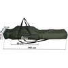 140 cm Gold Fisher meškerės užvalkalas, 3 skyriai