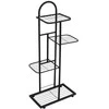 4 pakopų stovas gėlių vazonams, juodas metalas, 92 cm