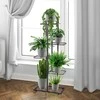 5 pakopų stovas gėlių vazonams, juodas metalas, 107 cm