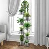8 pakopų metalinis gėlių stovas vazonams, juodas, 153 cm