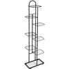 8 pakopų metalinis gėlių stovas vazonams, juodas, 153 cm