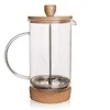 Arbatinukas infuzinis, stiklinis ąsotis su stūmokliu, kavai, arbatai, žolelėms, 0,4 l
