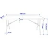 BALI Juodas maitinimo stalas, sulankstomas į lagaminą, 180 cm, juodas