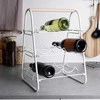 Balto metalo vyno lentyna 9 buteliams 33x29x46 cm