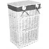 Baltų ir pilkų pintų krepšelių rinkinys 72 l ir 114 l