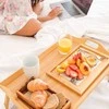 BAMBUKINIS medinis staliukas, padėklas su kojelėmis, LOVAI, nešiojamam kompiuteriui, kompiuteriui, pusryčių planšetei