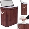 Bambuko skalbinių krepšelis su 100 l wenge dangteliu