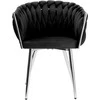 COFTON chromo VELVET austinė aksominė kėdė, juoda