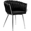 COFTON chromo VELVET austinė aksominė kėdė, juoda