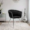 COFTON chromo VELVET austinė aksominė kėdė, juoda