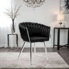COFTON chromo VELVET austinė aksominė kėdė, juoda
