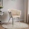 COFTON chromo VELVET smėlio spalvos austinė aksominė kėdė