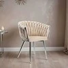 COFTON chromo VELVET smėlio spalvos austinė aksominė kėdė