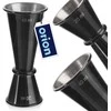 Dvipusis plieno barmeno matavimo puodelis Juodas 20/40 ml