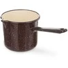 EMALINIS PUODAS 1,2L, RUDAS, SU RANKENE
