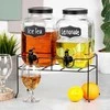 Gėrimų indelis su čiaupu ir stovu, juodas, 2x4 l, 3 vnt.