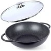 Granitinė wok keptuvė 32 cm su GRANDE dangčiu