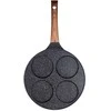 Granito kiaušinių keptuvė su 4 skylutėmis Juodas&amp;WOOD 26 cm