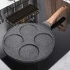 Granito kiaušinių keptuvė su 4 skylutėmis Juodas&amp;WOOD 26 cm