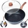 Indukcinė keptuvė su stikliniu dangčiu, neprideganti granitinė VILDE 28cm