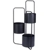 Juodo metalo 3 pakopų gėlių stovas 33x24x57 cm