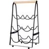 Juodo metalo vyno lentyna 6 buteliams 21x38 cm