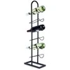 Juodo metalo vyno lentyna 6 buteliams 27x13x84,5 cm